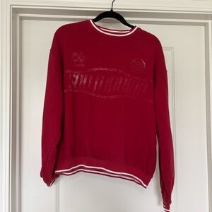 Urban Outfitters Red Sweatshirt with White Accents